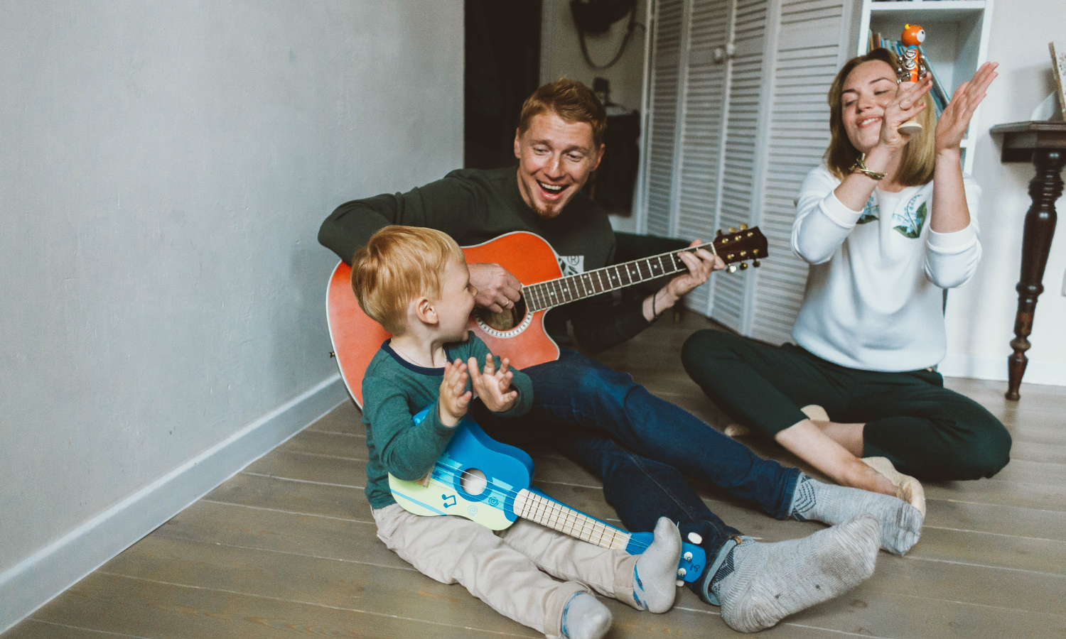 Family playing music together