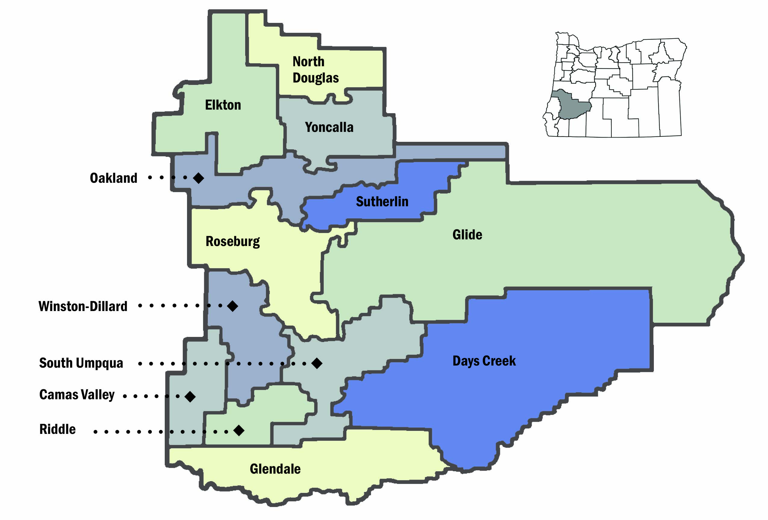 Map of Douglas County school districts