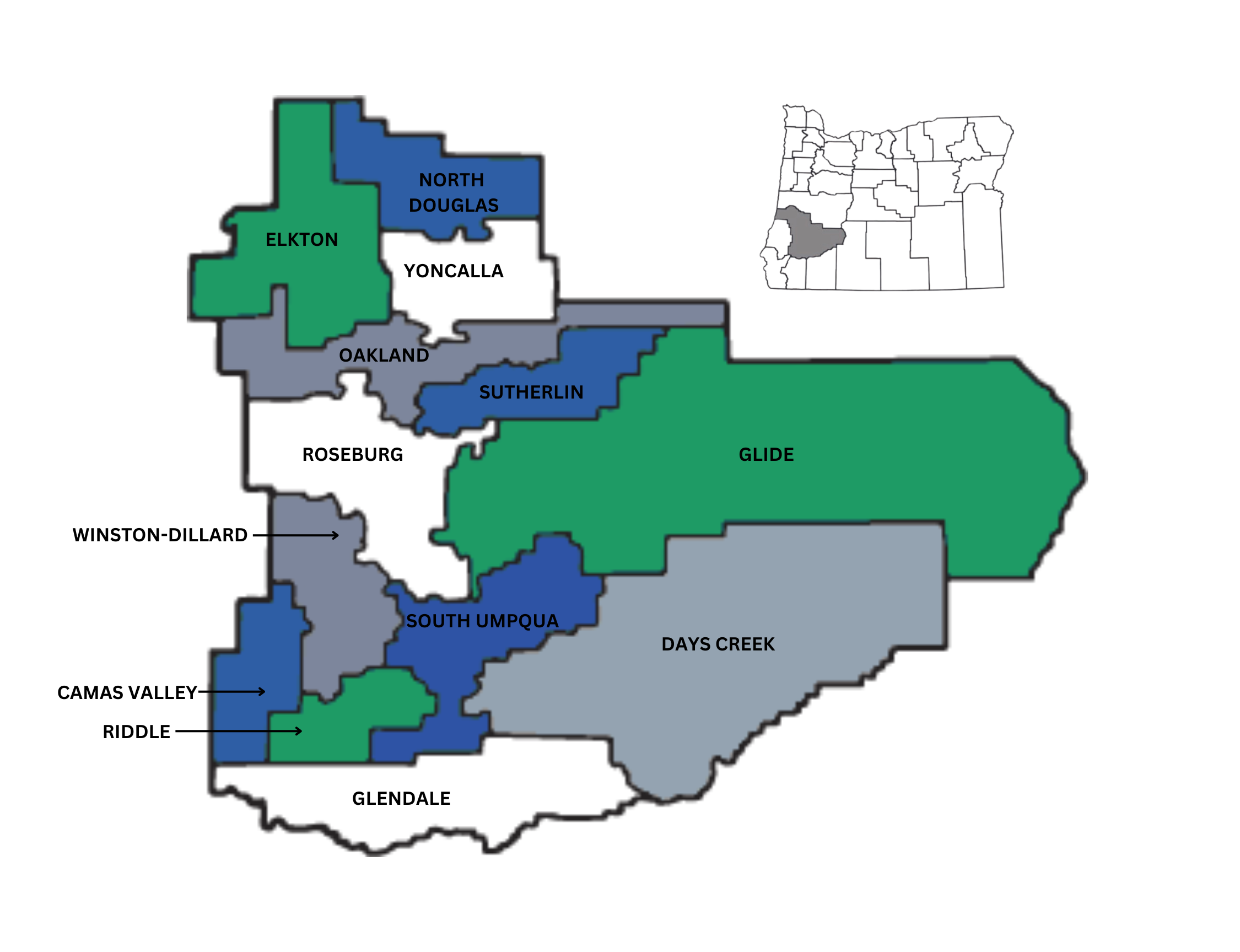 Map of Douglas County school districts