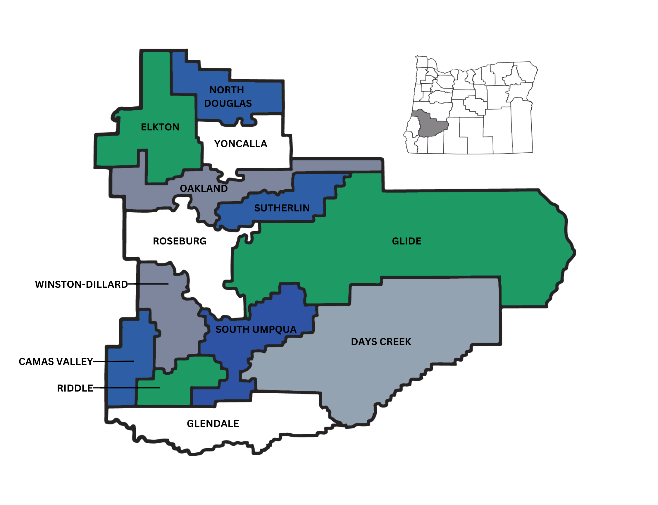 Map of Douglas County school districts